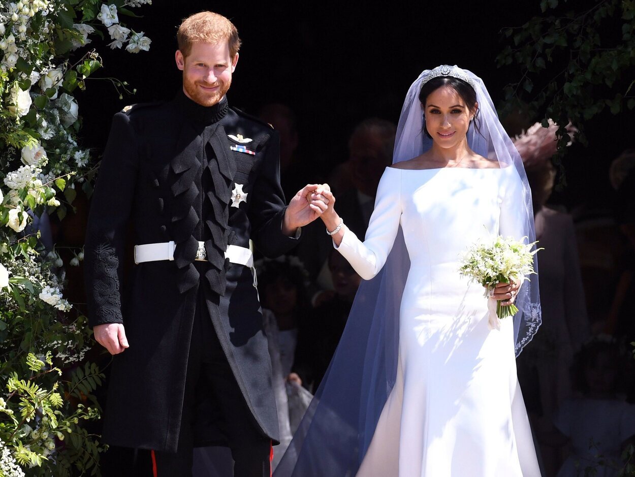 El Príncipe Harry y Meghan Markle el día de su boda en la Capilla de St George de Windsor Castle