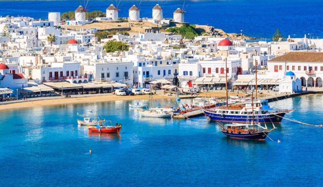 Puerto de la isla de Mykonos