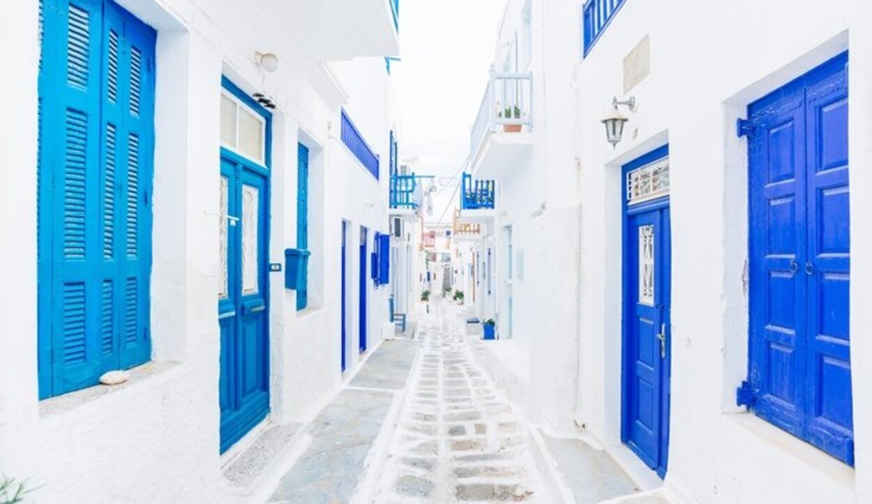 Una de las calles de Mykonos Town