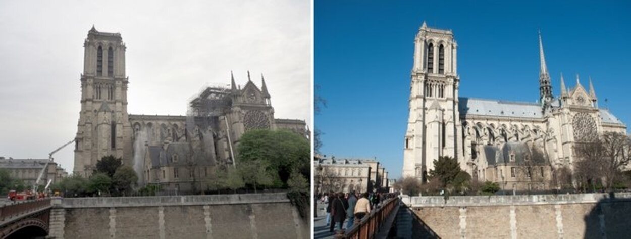 Tras los daños causados por el incendio se espera una reconstrucción de la catedral