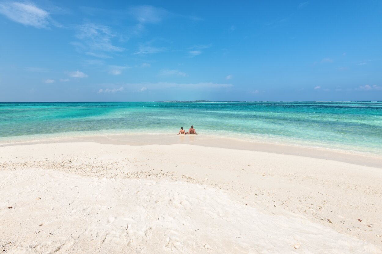 La playa de Maafushi es una de las más bonitas de Maldivas