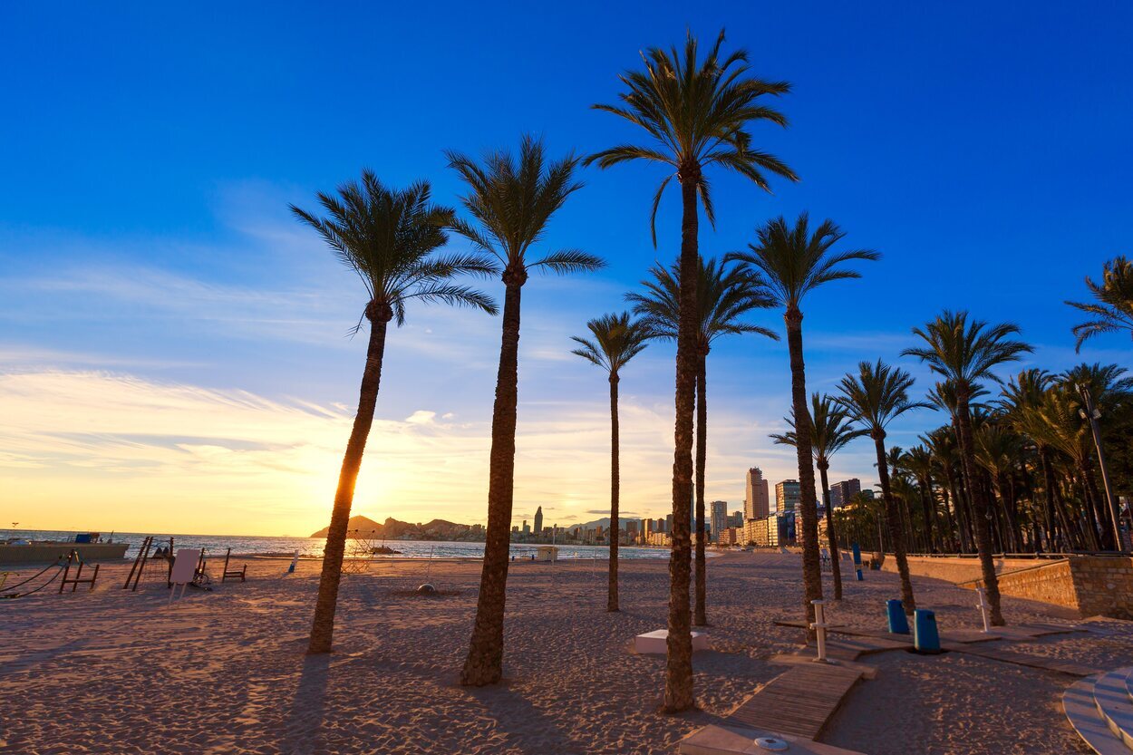 Playa de poniente en Benidorm, Alicante