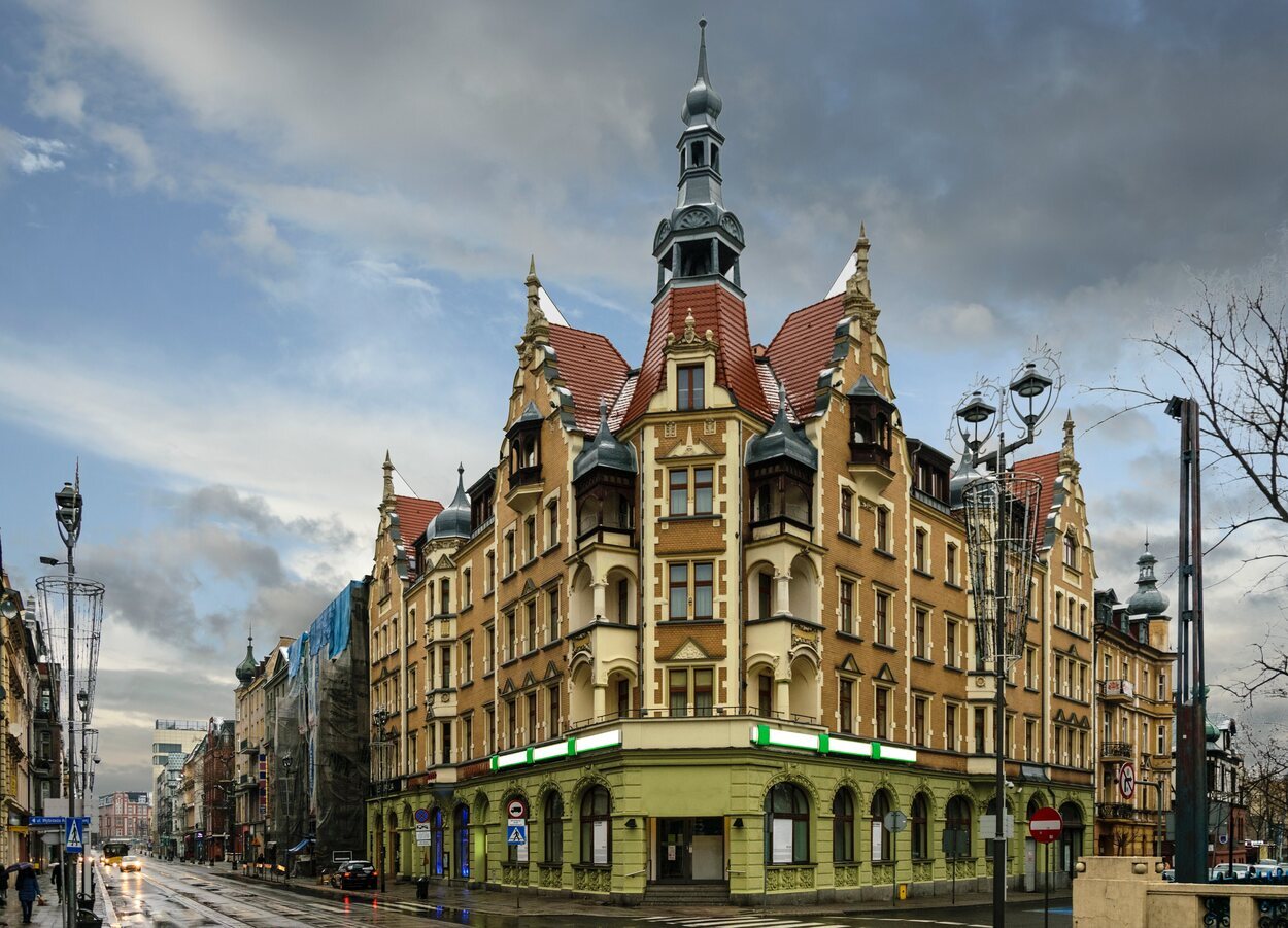 Gliwice y sus calles con fachadas coloridas