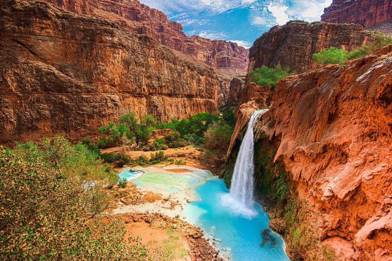 En las Cataratas Havasu se encuentran muchos contrastes