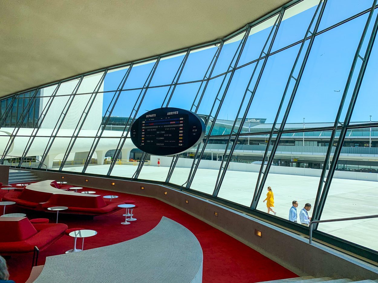 La decoración del TWA Hotel nos recuerda a Mad Men