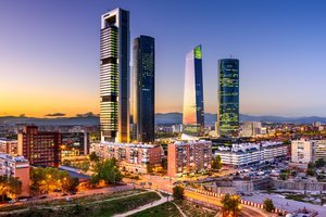El distrito financiero de Madrid, la zona de las Cuatro Torres.